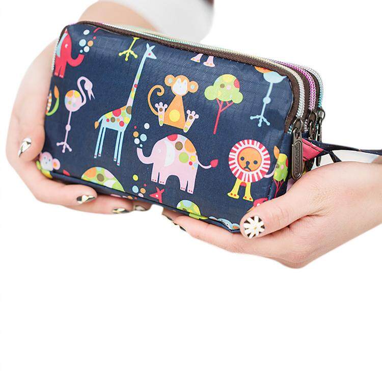 Tomo Coin Purse Coin Pouch Phone Purse Change Holder Fabric Art Korean Style Animal Flower Pattern Universal for Female