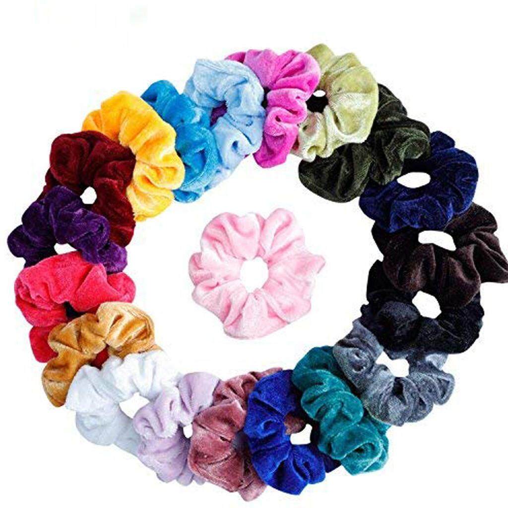 Tideshop 20PC Women Or Girls Scrunchy Hair Ties Scrunchie Scrunchies Accessories Velvet