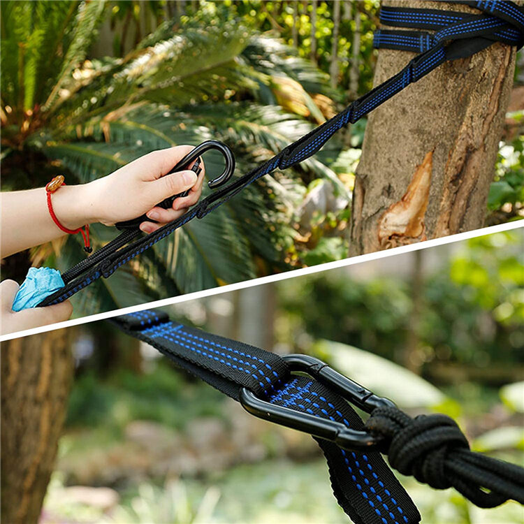 HIKAYA hammock straps 2pcs, portable camping hammock tie ropes, aerial yoga bands, special triple stitched reinforced belts for hammock, high loading hanging swing tie rope