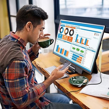 24" Large Portable Monitor, 1080P FHD 100Hz Laptop Screen Extender, 125% sRGB IPS Monitor Extender, USB C HDMI Office Gaming with Detachable Stand, Travel monitor for Window MAC Phone Xbox Switch